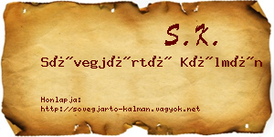 Sövegjártó Kálmán névjegykártya